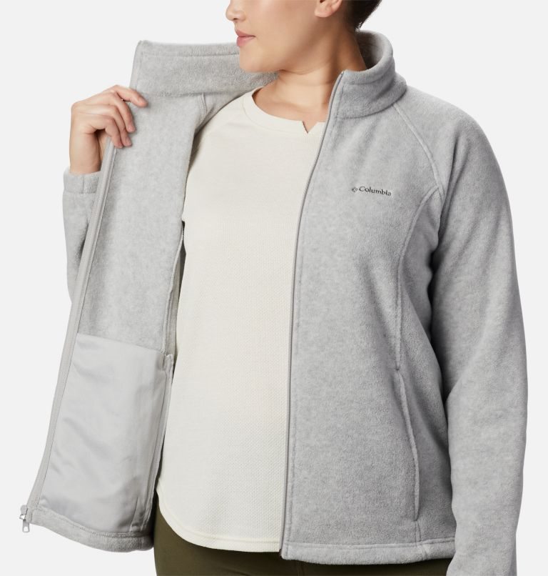 Women's Columbia Benton Springs Full Zip Jackets Light Grey | Plus Size CA-L16L8